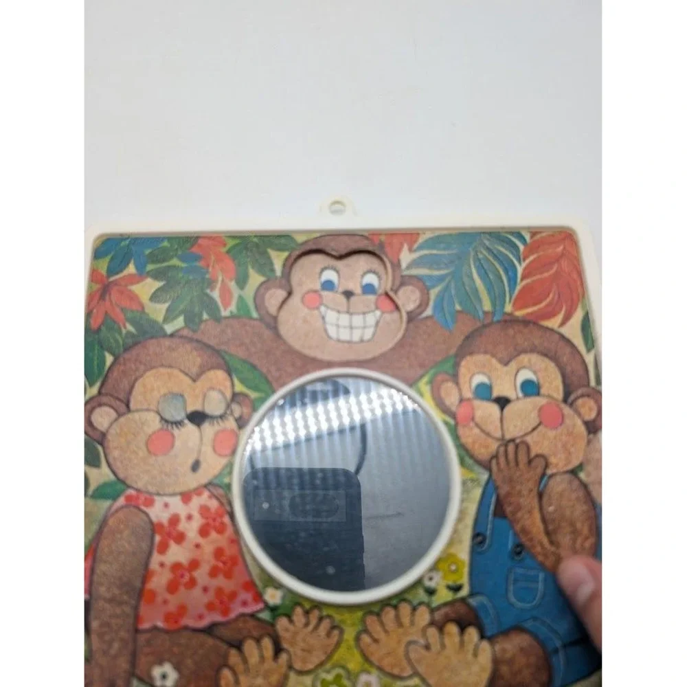 Vtg Creative Playthings Monkey See Monkey Do Mirror Toy Therapy Emotions Express